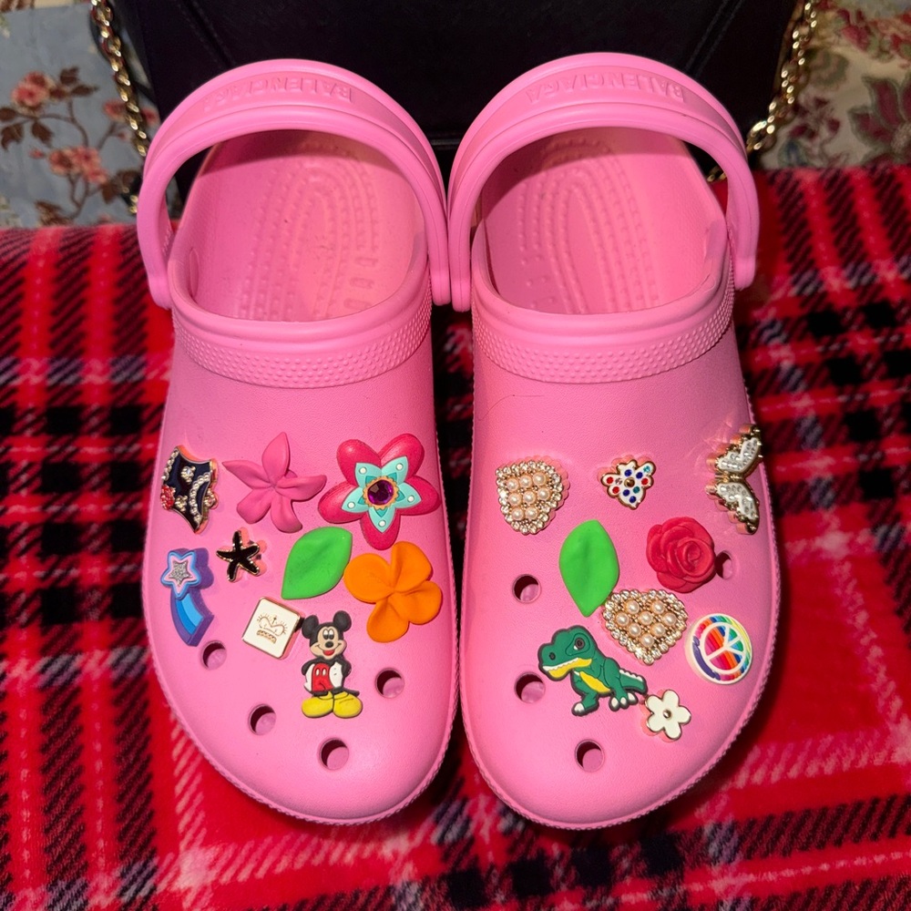 Balenciaga Pink Platform Shoes with Charms